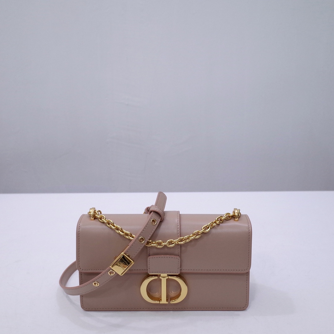 30 Montaigne East-West Bag with Chain Warm Taupe Calfskin